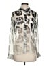Equipment 100% Silk Animal Print Silver Long Sleeve Silk Top Size XS - photo 1