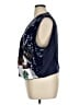 Quacker Factory 100% Polyester Blue Sleeveless Top Size 1X - photo 5