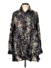 Comfy U.S.A. 100% Polyester Floral Black Long Sleeve Blouse Size S - photo 1