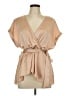 Shein 100% Polyester Tan Short Sleeve Blouse Size 12 - photo 1