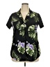 eShakti 100% Polyester Tropical Black Short Sleeve Blouse Size 18 - photo 1