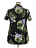 eShakti 100% Polyester Tropical Black Short Sleeve Blouse Size 18 - photo 2