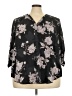 Torrid 100% Polyester Black Short Sleeve Blouse Size 3X Plus (3) - photo 1