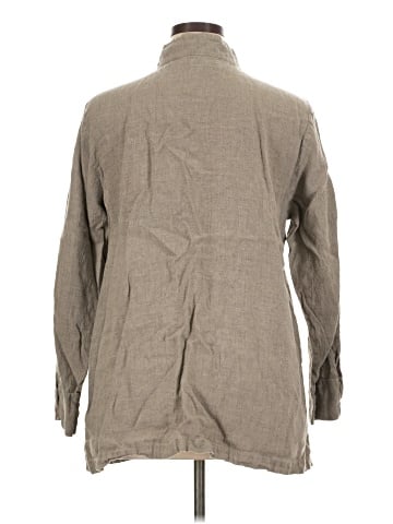 Flax 3/4 Sleeve Button-Down Shirt (view 2)