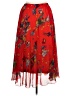 Vince Camuto 100% Polyester Floral Red Casual Skirt Size XL - photo 2