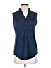 Perseption Concept Polka Dots Blue Sleeveless Blouse Size S - photo 1