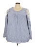 Lane Bryant 100% Rayon Blue 3/4 Sleeve Blouse Size 22 - 24 Plus - photo 1