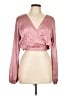 WAYF Pink Long Sleeve Blouse Size L - photo 1