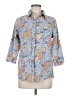 Woolrich 100% Cotton Paisley Blue 3/4 Sleeve Button-Down Shirt Size M - photo 1