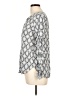 Ann Taylor LOFT 100% Rayon Silver Long Sleeve Blouse Size L - photo 5
