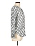 Ann Taylor LOFT 100% Rayon Silver Long Sleeve Blouse Size L - photo 4