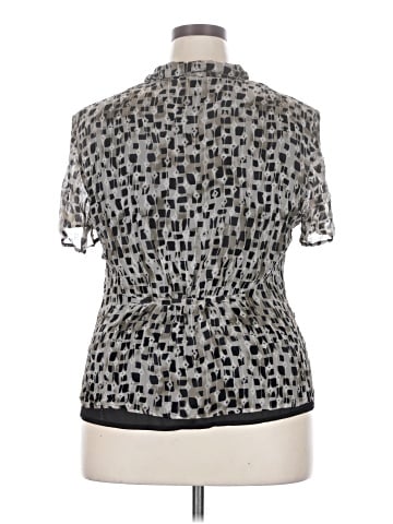 Jones New York Collection Short Sleeve Silk Top (view 2)