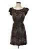Zara Basic 100% Viscose Print Brown Cocktail Dress Size S - photo 1