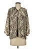 Neiman Marcus Animal Print Tan 3/4 Sleeve Blouse Size S - photo 1