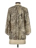 Neiman Marcus Animal Print Tan 3/4 Sleeve Blouse Size S - photo 2