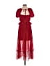 Self-Portrait 100% Polyester Red Cocktail Dress Size 0 - photo 2