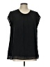 DR2 100% Polyester Black Short Sleeve Blouse Size L - photo 1