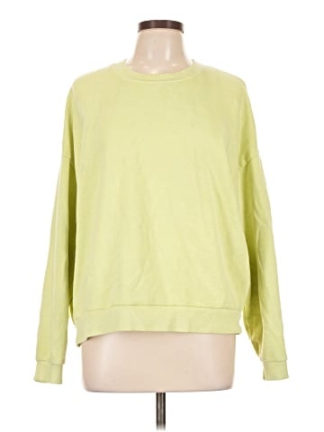 Madewell Garment-Dyed Oversized Sweatshirt in Faded Neon (view 1)