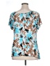 Brittany Black Teal Short Sleeve Blouse Size XL (estimated) - photo 2