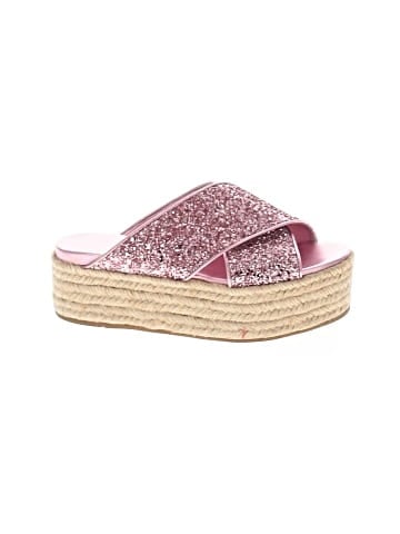 Miu Miu Glitter Cross Strap Platform Espadrille Sandals (view 1)