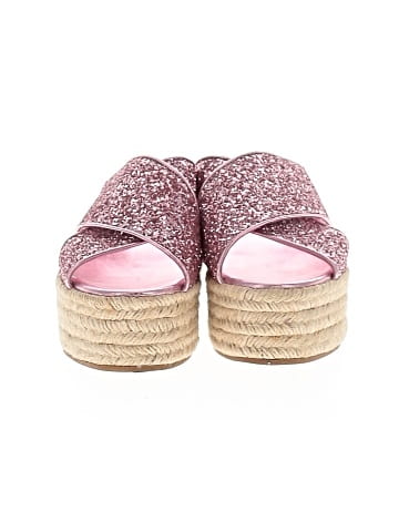 Miu Miu Glitter Cross Strap Platform Espadrille Sandals (view 2)