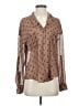 Free People 100% Polyester Hearts Brown Long Sleeve Blouse Size S - photo 1