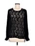 THML 100% Polyester Black Long Sleeve Blouse Size M - photo 1