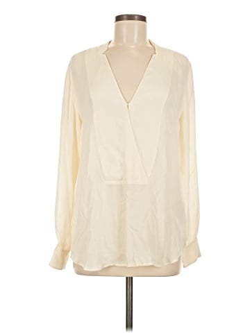 Theory Long Sleeve Silk Top (view 1)