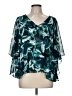 Jennifer Lopez 100% Polyester Teal 3/4 Sleeve Blouse Size M - photo 1