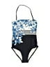 Calvin Klein Floral Blue One Piece Swimsuit Size 4 - photo 1