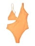 MATTE Collection Solid Orange One Piece Swimsuit Size L - photo 1