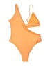 MATTE Collection Solid Orange One Piece Swimsuit Size L - photo 2