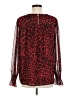 DKNY 100% Polyester Animal Print Red Long Sleeve Blouse Size M - photo 2