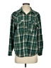 Love Potion Plaid Green Long Sleeve Blouse Size S - photo 1