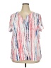 N Touch White Short Sleeve Blouse Size 2X - photo 1