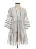 Sandro 100% Polyester Ivory Blue Casual Dress Size EU (FR) 34 / US 2 - photo 1