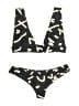 THE ONES WHO Print Black Two Piece Swimsuit Size L - photo 1