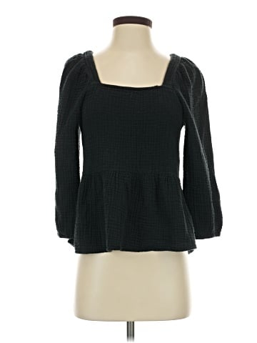 Madewell Lightspun Millbrook Puff-Sleeve Peplum Top (view 1)