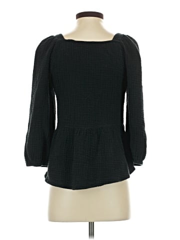 Madewell Lightspun Millbrook Puff-Sleeve Peplum Top (view 2)