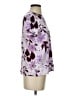 Ann Taylor 100% Polyester Floral Purple Short Sleeve Blouse Size XXS - photo 4