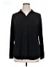 Adrianna Papell Solid Black Long Sleeve Blouse Size XL - photo 1