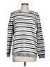Ann Taylor LOFT Stripes Silver Pullover Sweater Size L - photo 1