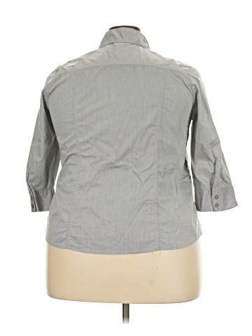 Fashion Bug 3/4 Sleeve Button-Down Shirt (view 2)
