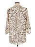 Lush 100% Polyester Animal Print Tan 3/4 Sleeve Blouse Size L - photo 2
