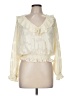 By Anthropologie 100% Polyester Ivory Long Sleeve Blouse Size M - photo 1