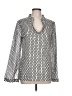 Tory Burch 100% Cotton Silver Long Sleeve Blouse Size 10 - photo 1