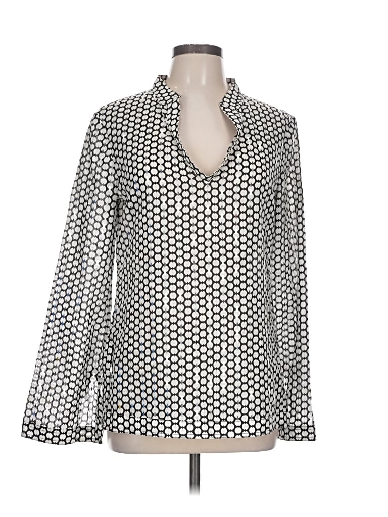 Pre-owned Tory Burch Long Sleeve Blouse In Silver