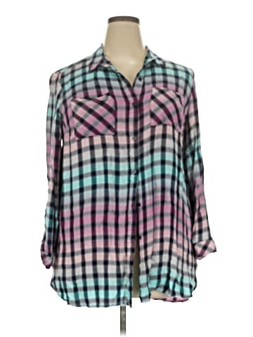 Cato 3/4 Sleeve Button-Down Shirt (view 1)
