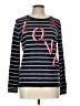 Talbots Stripes Blue Pullover Sweater Size Lg Petite - photo 1