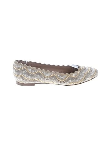 Chloé Suede Studded Scalloped Lauren Ballet Flats (view 1)